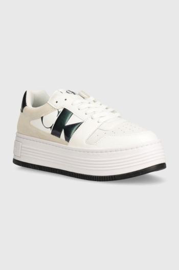 Sneakers boty Calvin Klein Jeans BOLD PLATF LOW LACE MIX NBS MTR bílá barva, YW0YW01482