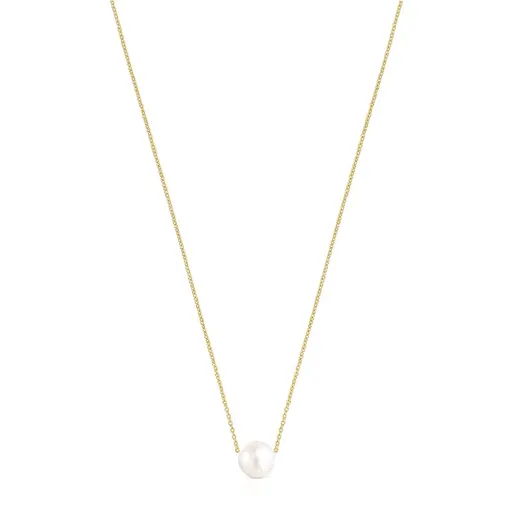 Tous Elegantní pozlacený náhrdelník s perlou Gloss 111232560