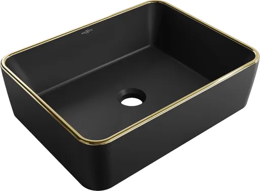 MEXEN Catia umyvadlo na desku 48 x 37, černá mat/zlatá linka 21314875