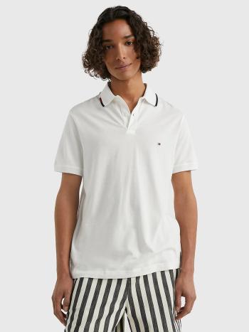 Tommy Hilfiger pánské bílé polo triko - XL (YBR)