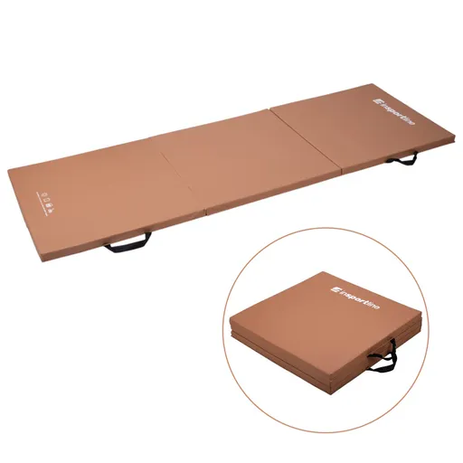Skládací gymnastická žíněnka inSPORTline Trifold 180x60x3 cm hnědá