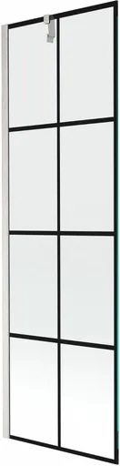 MEXEN/S Next vanová zástěna FIX 60 x 150, černá vzor, nikl kartáčovaná 895-060-000-00-77-97