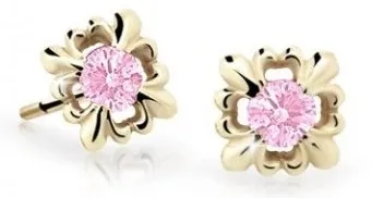 Cutie Jewellery Roztomilé dětské náušnice ze žlutého zlata C2212-30-X-1 růžová