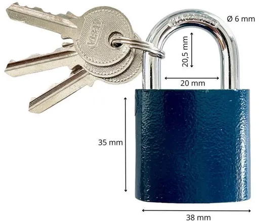 Zámek visací ocelový, 38 mm, FESTA (123263)