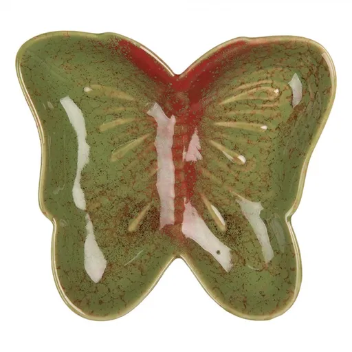 Dekorační keramický talířek ve tvaru motýla Retro Uniq - 14*13*2 cm Clayre & Eef