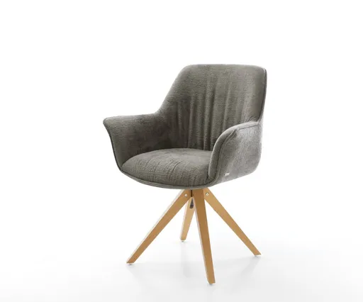 Jídelní židle Keila-Flex s područkami bouclé měkký tmavě béžová