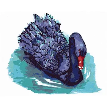 Diamondi - Diamantové malování - MODRÁ LABUŤ, 40x50 cm, bez rámu a bez vypnutí plátna (606829A)