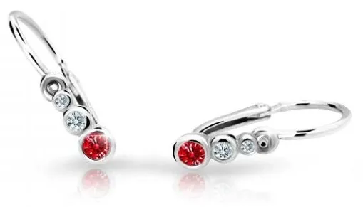 Cutie Jewellery Dětské náušnice z bílého zlata C2255-10-X-2 červená