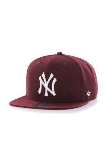 Kšiltovka 47 brand MLB New York Yankees vínová barva, s aplikací, B-NSHOT17WBP-KM