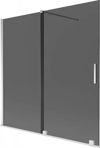 MEXEN/S Velar dvoukřídlá posuvná vanová zástěna 160 x 150, grafit, chrom 896-160-000-41-01