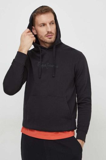 Mikina Pepe Jeans JOE HOODIE pánská, černá barva, s kapucí, melanžová, PM582573