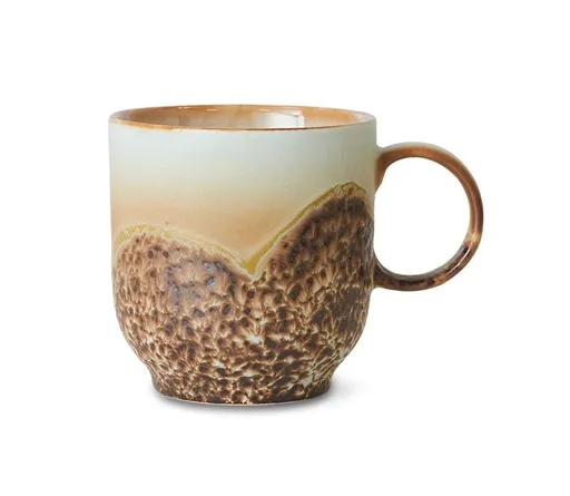 Béžovo-hnědý hrnek Coffee 70s Shell - 10*7*8cm / 250 ml  KST0010