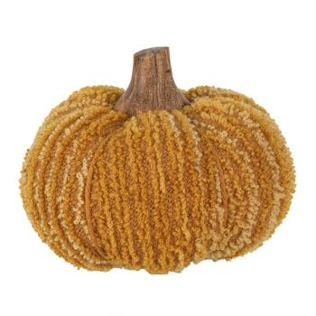 Oranžová látková dekorace dýně Pumpkin M - Ø 12*10 cm  65447