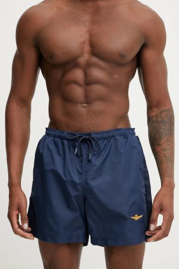 Plavkové šortky Aeronautica Militare tmavomodrá farba, BW225CT3539