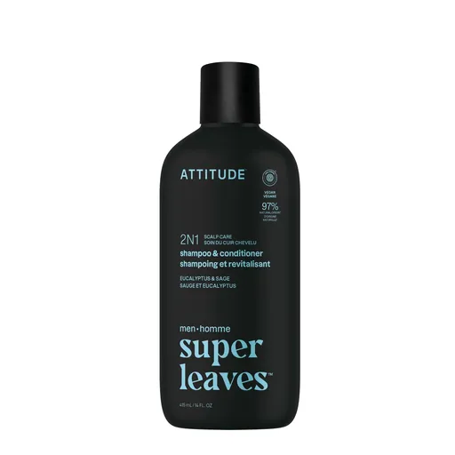 Attitude Pánský zklidňující šampon a kondicionér 2v1 Super Leaves Eukalyptus & Sage (Shampoo & Conditioner) 415 ml