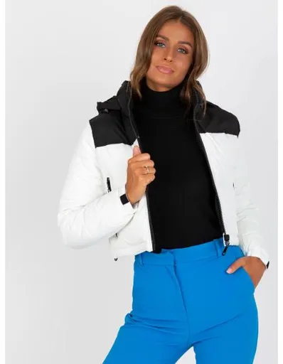 Dámská bunda s kapsami prošívaná zimní WENDY černobílá