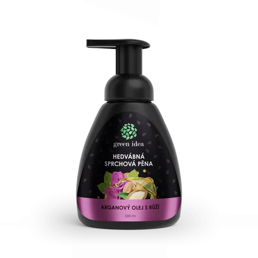 Hedvábná sprchová pěna - arganový olej s růží 300 ml - Green idea
