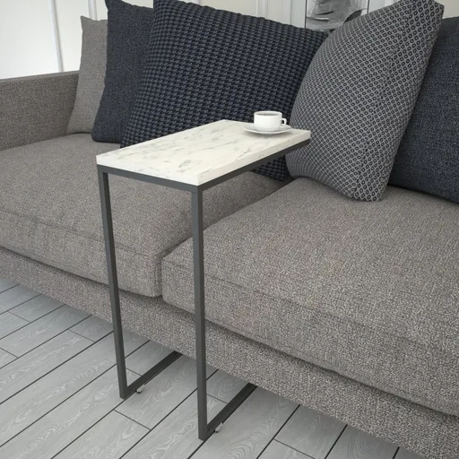 Odkládací stolek / Příruční stolek Callen - White Marble