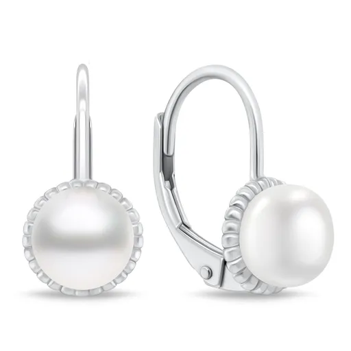Brilio Silver Stříbrné náušnice s říčními perlami EA1140W
