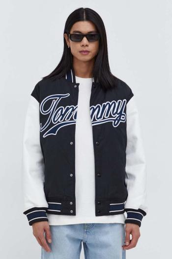 Bomber bunda Tommy Jeans černá barva, přechodná, DM0DM17880