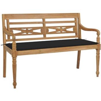 SHUMEE Lavice Batavia s černou poduškou 120 cm teak 3062161 (3062161)