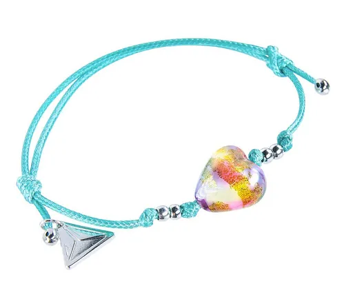 Lampglas Hravý náramek Turquoise Candy s 24karátovým zlatem v perle Lampglas BLH16