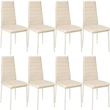 8× Jídelní židle, syntetická kůže, béžová (404122)