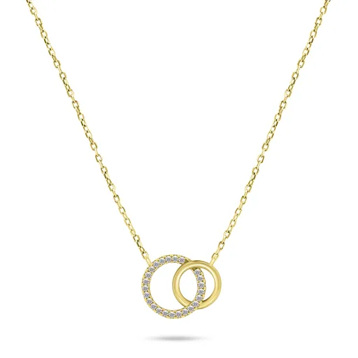 Brilio Silver Nádherný pozlacený náhrdelník se zirkony NCL100Y