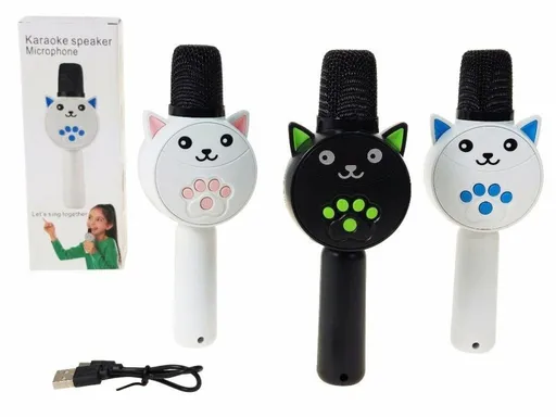 Dětský karaoke mikrofon ve tvaru koťátka s Bluetooth reproduktorem
