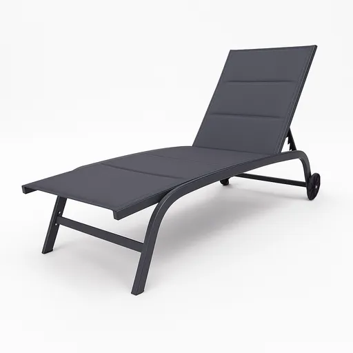 Zahradní lehátko s kolečky 184 x 60 x 35 cm, tmavě šedá