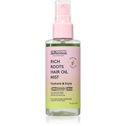delhicious RICH ROOTS 5-in-1 Hair Oil Mist bezoplachový kondicionér ve spreji 75 ml