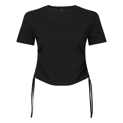 TriDri® Dámský řasený crop top - Černá | XS
