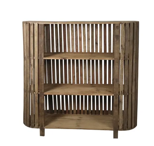 Hnědá antik dřevěná komoda z recyklovaného dřeva Grimaud - 116*37*115 cm 40055000