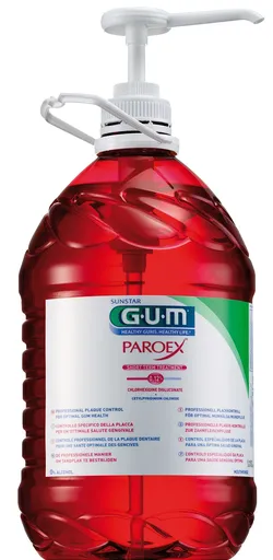 GUM PAROEX ústní voda (výplach, CHX 0,12 % + CPC 0,05 %), 5 l s plastovou pumpou + dárek a doprava zdarma