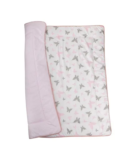 Bomimi HRACÍ deka 120x120, bavlna, oboustranná motýlci, růžová