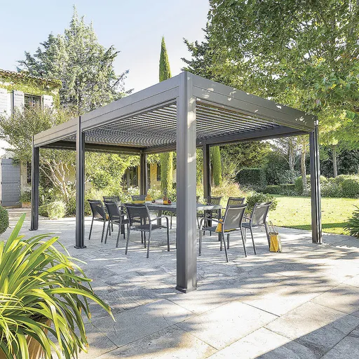 DEOKORK Zahradní hliníkový altán MEGAN 6x3 m (grafit)