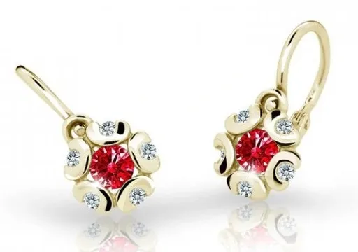 Cutie Jewellery Zlaté dětské náušnice C2178-10-X-1 červená