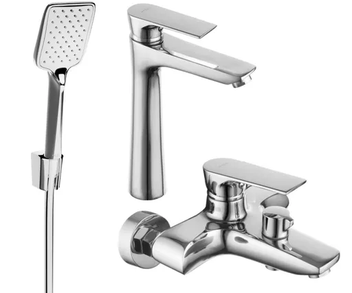 MEXEN/S Axel R62 SET vanová a umyvadlová baterie, chrom 73813R62-00