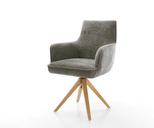 Jídelní židle Heira-Flex s područkami bouclé měkký tmavě béžová