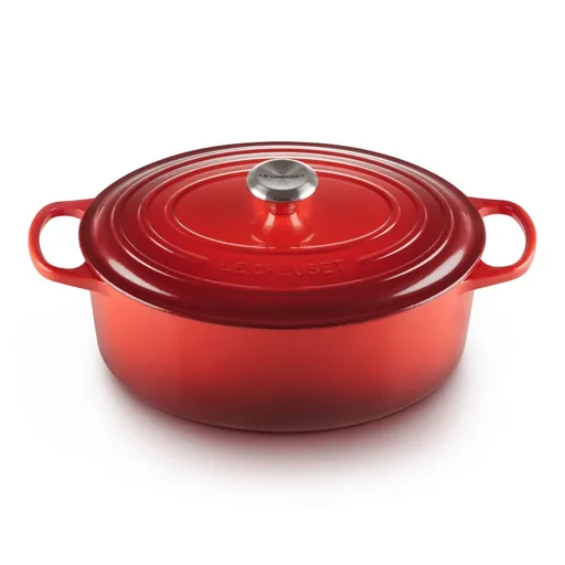 Kastrol SIGNATURE 31 cm, 6,3 l, oválný, CERISE, litina, Le Creuset