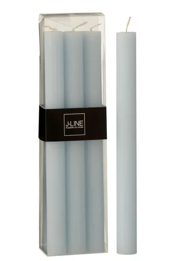 Box 6 světle modrých  stolních svíček Blue - Ø 2 *23cm / 13h J-Line by Jolipa