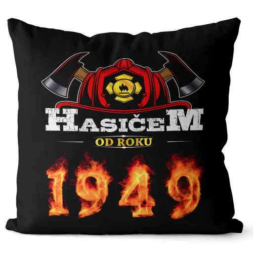 Polštář Hasičem od roku (Velikost: 55 x 55 cm, rok: 1949)