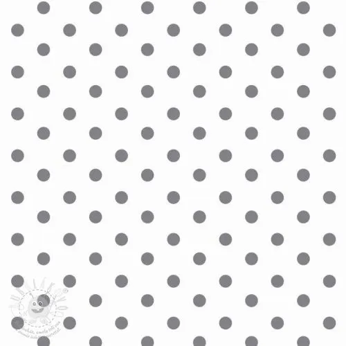 Bavlněná látka Dots white/grey