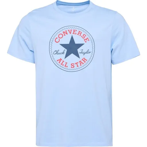 Converse CHUCK PATCH TEE Pánské tričko, světle modrá, velikost