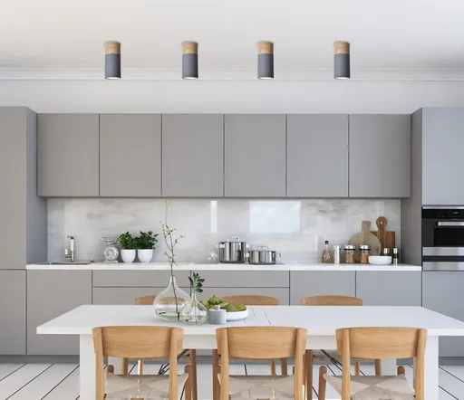 Šedo-dřevěná stropní lampa 6,8x15cm trubice