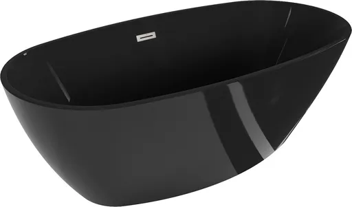 MEXEN/S Eris volně stojící vana 170 x 80, černá, sifon a přepad nikl kartáčovaná 53441708070-97