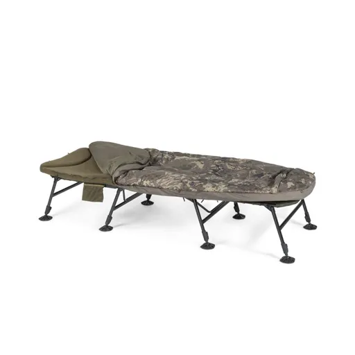 Nash Rybářské lehátko se spacákem Indulgence HD40 8 Leg Sleep System Camo,Nash Rybářské lehátko se spacákem Indulgence HD40 8 Leg Sleep System Camo