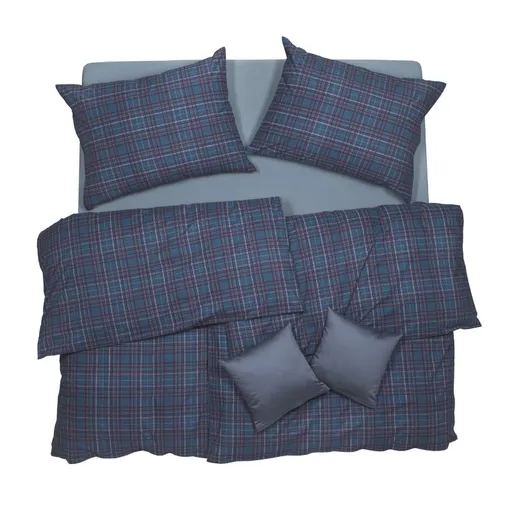 SCANquilt povlečení KLASIK SOFT kostky modrá 140 x 200/70 x 90 cm