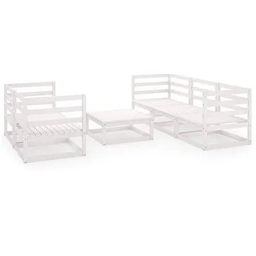 6dílná zahradní sedací souprava bílá masivní borové dřevo, 3075330 (3075330)