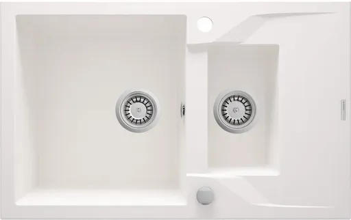 DEANTE Andante alabaster Granitový dřez, 1.5 bowl s odkapávačem ZQN_A513